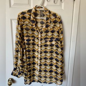 Sheer button down shirt